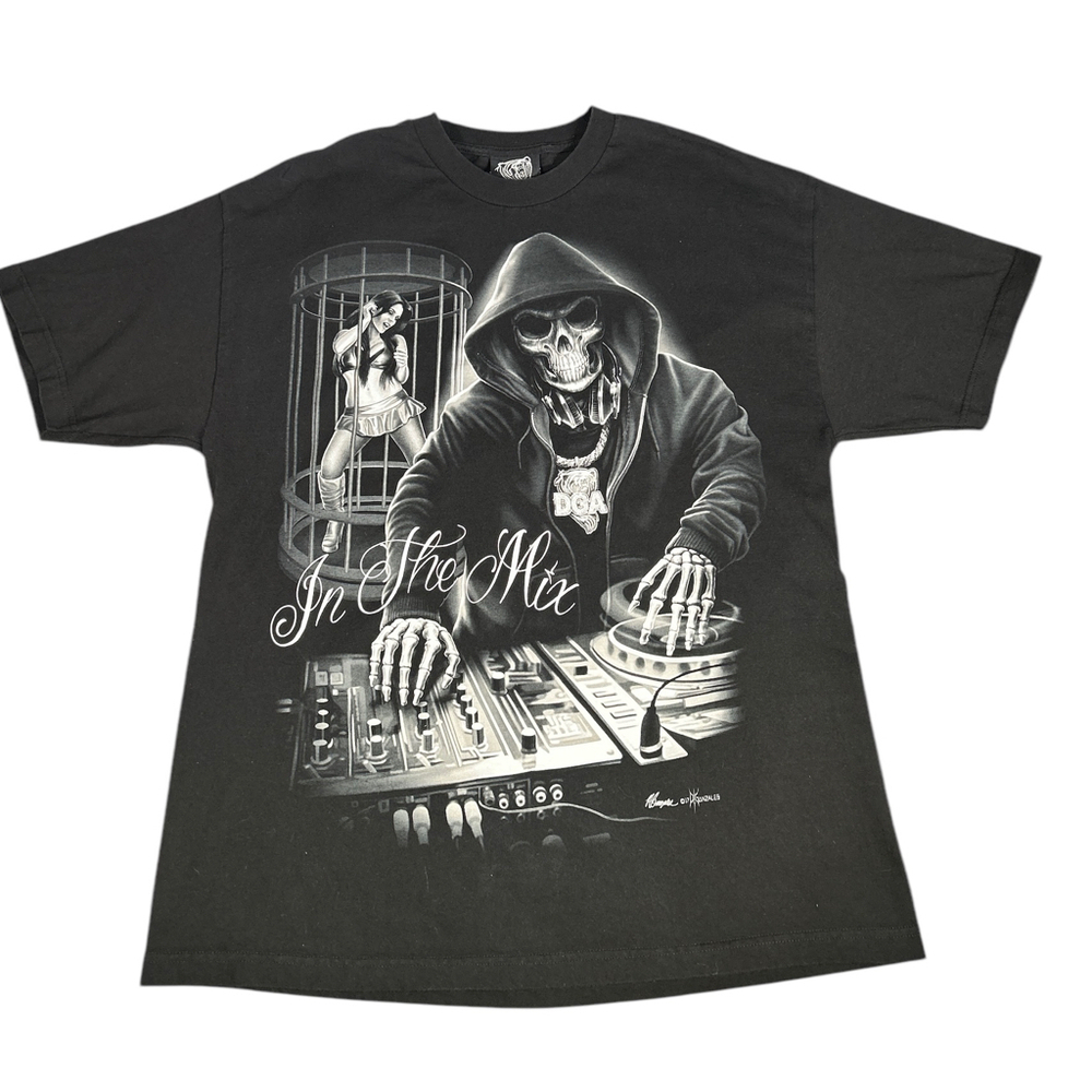 DGA Graphic T-Shirt DJ Skeleton Black Men’s Sz XL